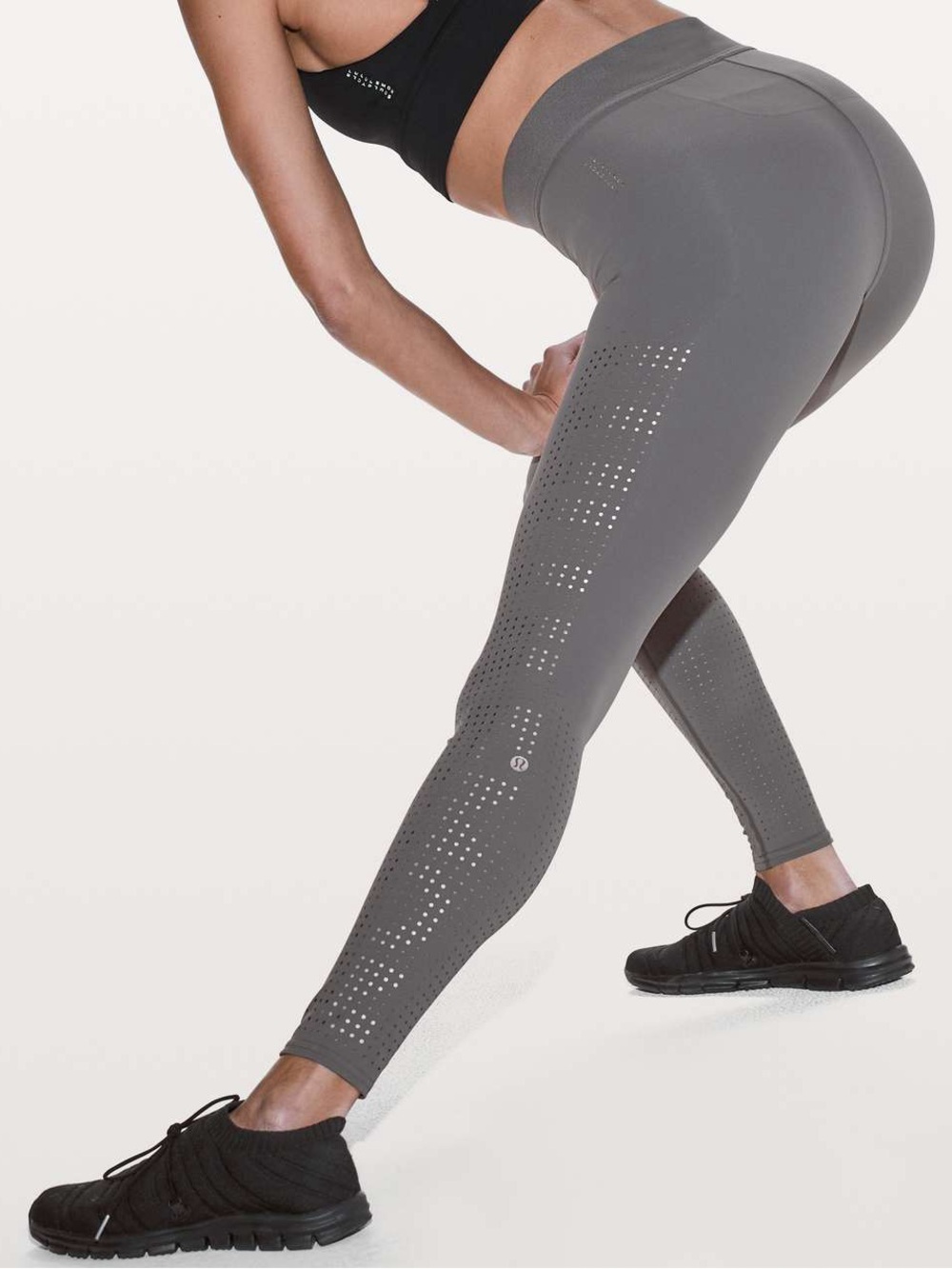 LULULEMON x SoulCycle Ride Reflect Leggings Metal Grey Reflective Active 4